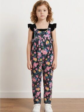 100% Cotton Vintage Overalls | Foral Pattern | Vintage | Baby | 12 Months